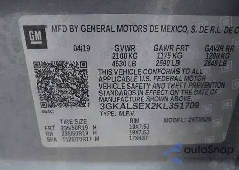 2019 GMC Terrain Denali из США, поврежденный, VIN 3GKALSEX2KL351709